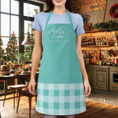 Thanksgiving Verzamel Herfst Blauwgroen & Wit Plai Schort