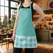 Thanksgiving Verzamel Herfst Blauwgroen & Wit Plai Schort