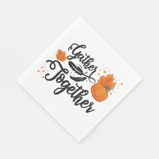 Thanksgiving Verzamel samen Script Paper Napkin Servet (Hoek)