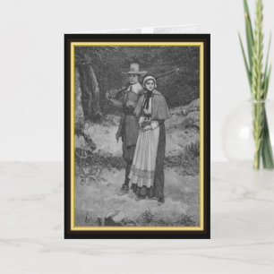 Thanksgiving - verzegeling - Pilgrim Couple Feestdagen Kaart