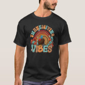 Thanksgiving Vibes Retro Turkey Rainbow Herfst Aut T-shirt (Voorkant)