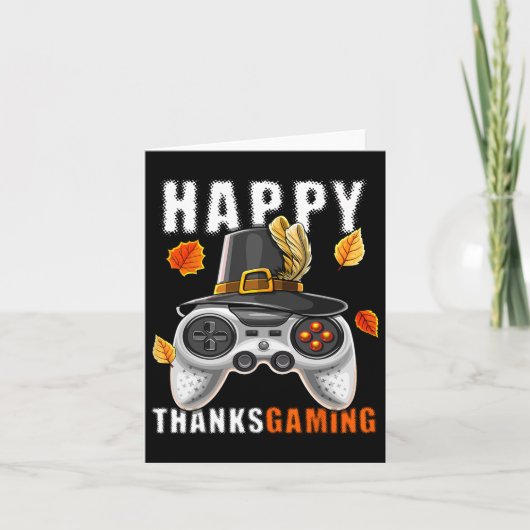 Thanksgiving Video Game Controller Pelgrimkostuum Kaart (Voorkant)
