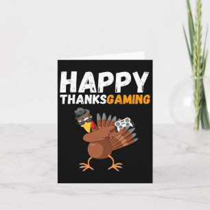 Thanksgiving Video Game Dabbing Turkey Pilgrim Boy Kaart