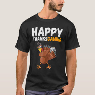 Thanksgiving Videogame Dabbing Kalkoen Pilgrim Jon T-shirt