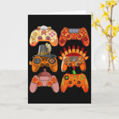 Thanksgiving Videogame Kalkoen Controllers Fall Ga Kaart (Gele Bloem)