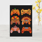 Thanksgiving Videogame Turkije Controllers Fall Ga Kaart (Gele Bloem)