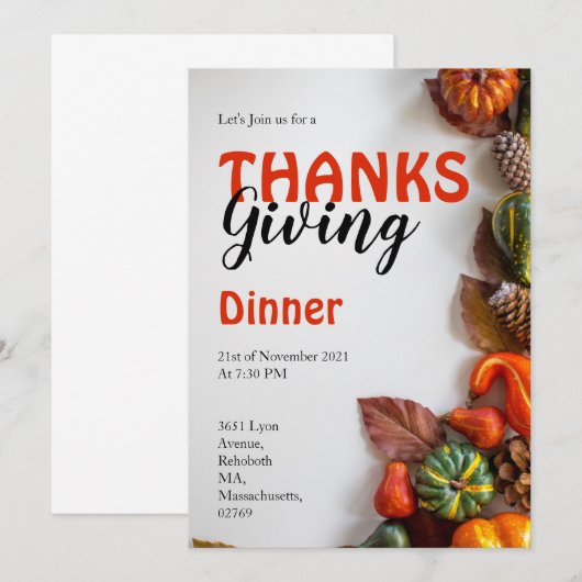 Thanksgiving vieren kaart (Voorkant / Achterkant)