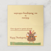 Thanksgiving viering, met Cartoon Turkije Plaatskaartje (Buitenkant ongevouwen)
