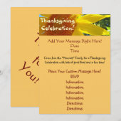 Thanksgiving-viering! Uitnodigingen Zonnebloem (Voorkant / Achterkant)