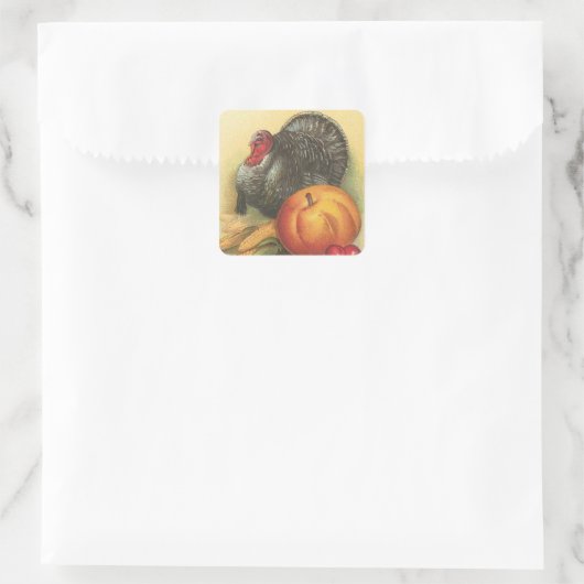 Thanksgiving Vierkante Sticker (Tas)