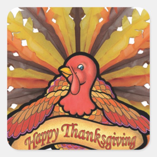Thanksgiving Vierkante Sticker (Voorkant)