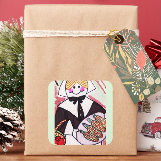 THANKSGIVING VIERKANTE STICKER (Feestdagen)