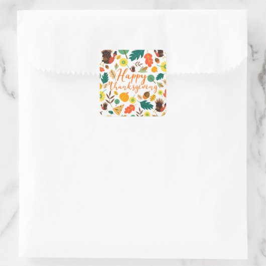 Thanksgiving Vierkante Sticker (Tas)