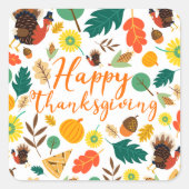Thanksgiving Vierkante Sticker (Voorkant)