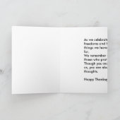 Thanksgiving Vlag-Militaire Thanksgiving-Zoon Feestdagen Kaart (Binnen)