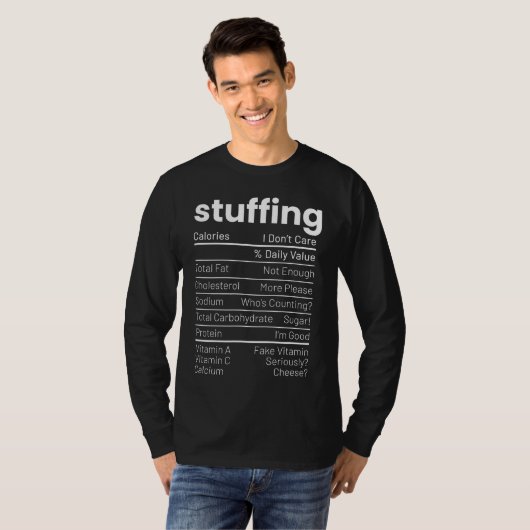 Thanksgiving voedingswaarde voedingswaarde voeding t-shirt (Voorkant volledig)