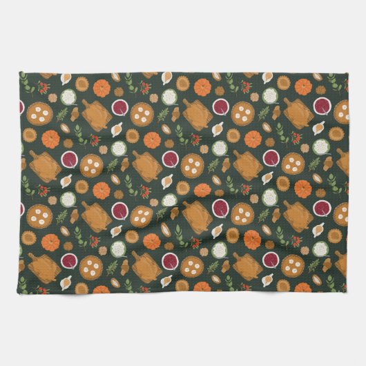 Thanksgiving voedsel Turkije Theedoek (Horizontaal)