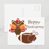 Thanksgiving Voetbal  Briefkaart (Voorkant / Achterkant)