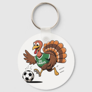 Thanksgiving Voetbal Turkije Gobbler Sleutelhanger