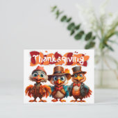 Thanksgiving vogels briefkaart (Staand voorkant)