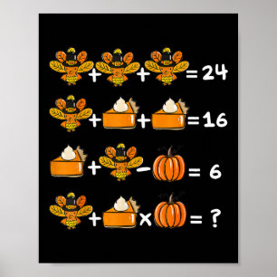 Thanksgiving Volgorde van Operaties Wiskunde Lerar Poster