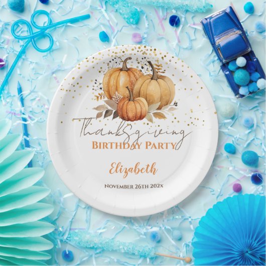 Thanksgiving Volwassen Verjaardagsfeestje Papieren Bordje (Feest)