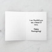 Thanksgiving voor een vriend, goden feestdagen kaart (Binnen)