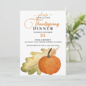 Thanksgiving voor eiken en pompoen kaart (Staand voorkant)