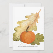 Thanksgiving voor eiken en pompoen kaart (Achterkant)