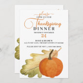 Thanksgiving voor eiken en pompoen kaart (Voorkant / Achterkant)