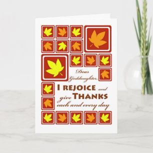 Thanksgiving voor goddochter, Autumn Leaves Feestdagen Kaart