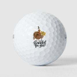 Thanksgiving voor golfer met leuke kalkoen golfballen