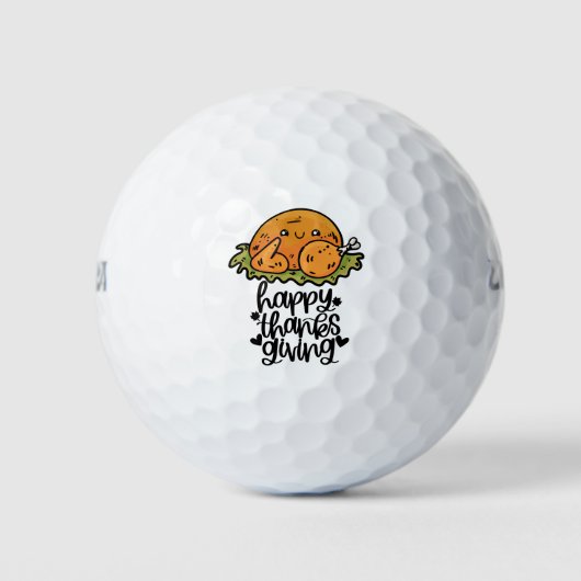 Thanksgiving voor golfer met leuke kalkoen golfballen (Voorkant)