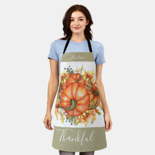 Thanksgiving voor groene en Oranje pompoen Schort