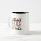 Thanksgiving voor Herfst van tarwboon en rolrozijn Tweekleurige Koffiemok (Voorkant links)