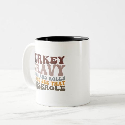 Thanksgiving voor Herfst van tarwboon en rolrozijn Tweekleurige Koffiemok (Voorkant links)