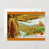 Thanksgiving voor hoorn en pompoenen Feestdagenkaart (Voorkant / Achterkant)