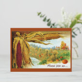  Thanksgiving voor hoorn en pompoenen Kaart (Staand voorkant)