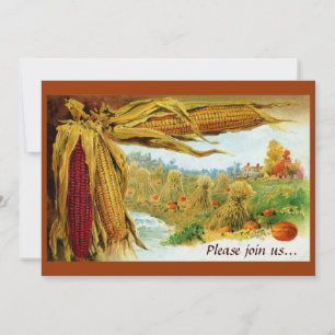  Thanksgiving voor hoorn en pompoenen Kaart