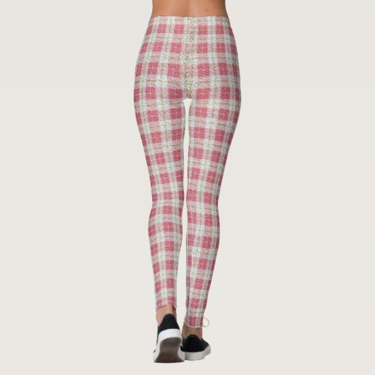 Thanksgiving voor kerst Leggings - Red Checkered (Achterkant)