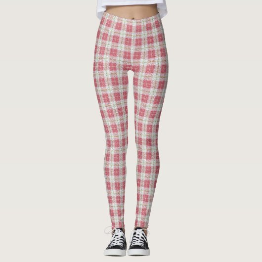 Thanksgiving voor kerst Leggings - Red Checkered (Voorkant)