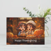 Thanksgiving voor kinderen 24 feestdagenkaart (Staand voorkant)