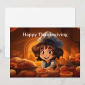 Thanksgiving voor kinderen 26 feestdagenkaart (Voorkant / Achterkant)