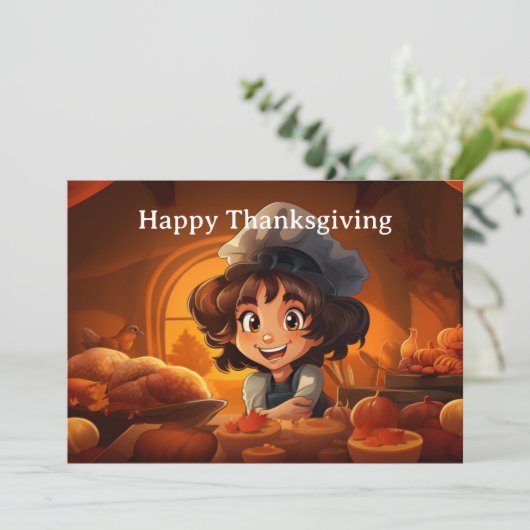 Thanksgiving voor kinderen 26 feestdagenkaart (Staand voorkant)