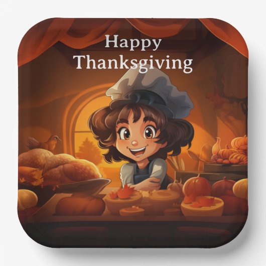 Thanksgiving voor kinderen 26 papieren bordje (Voorkant)