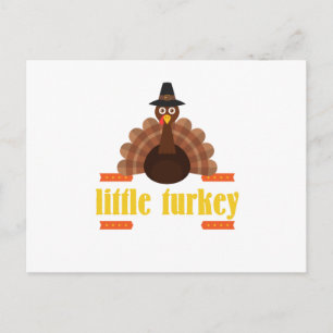 Thanksgiving voor kinderen met een kleine turkse v feestdagenkaart