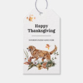 Thanksgiving voor kleine bedrijven - Floral Dog Cadeaulabel (Voorkant)