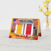 Thanksgiving voor kleurrijke voordeuren kaart (Gele Bloem)