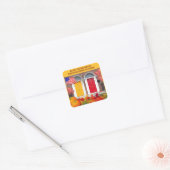 Thanksgiving voor kleurrijke voordeuren vierkante sticker (Envelop)