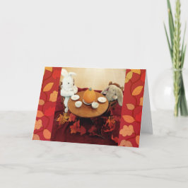 Thanksgiving voor konijnen feestdagen kaart
